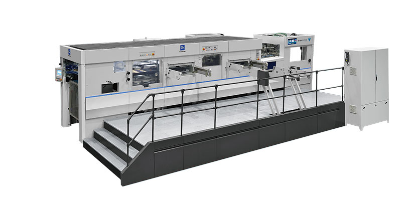 Machine automatique à double station pour l'estampage, la découpe et l'élimination des déchets de feuilles