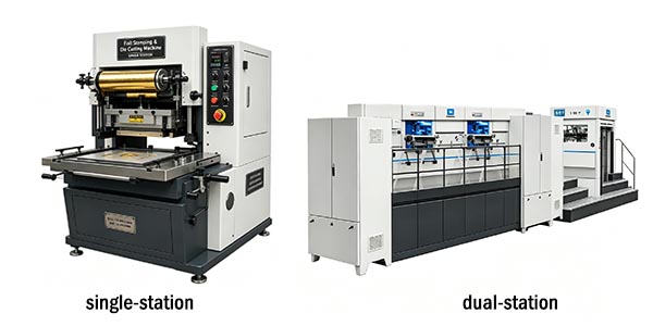 Side-by-side comparison of single-station vs dual-station workflow for large-format paper