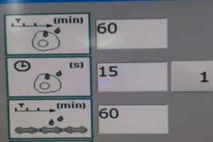 Automatic lubrication function for cams and chains